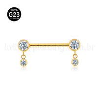 Piercing Barbell Titânio Com Pingentes