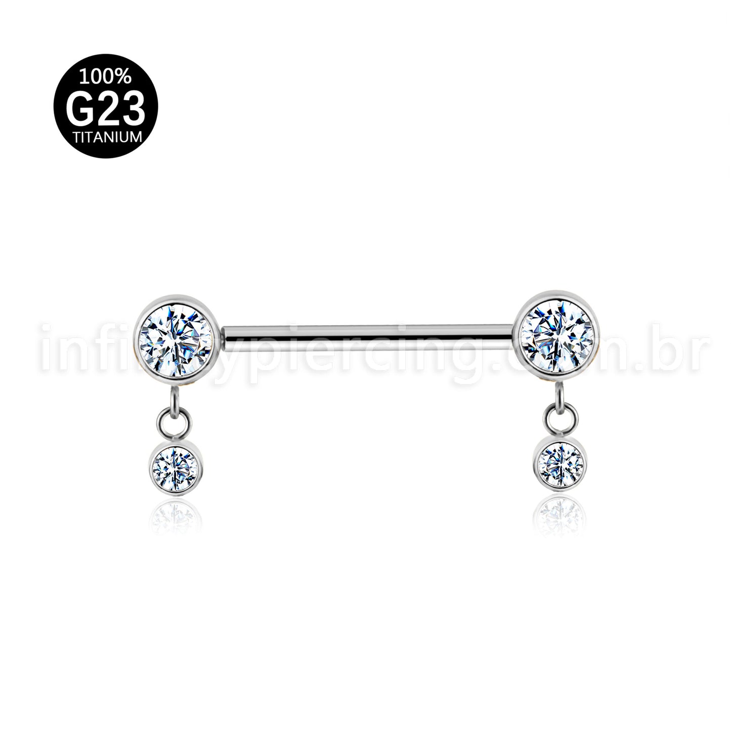Piercing Barbell Titânio Com Pingentes