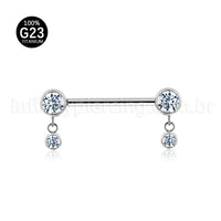 Piercing Barbell Titânio Com Pingentes