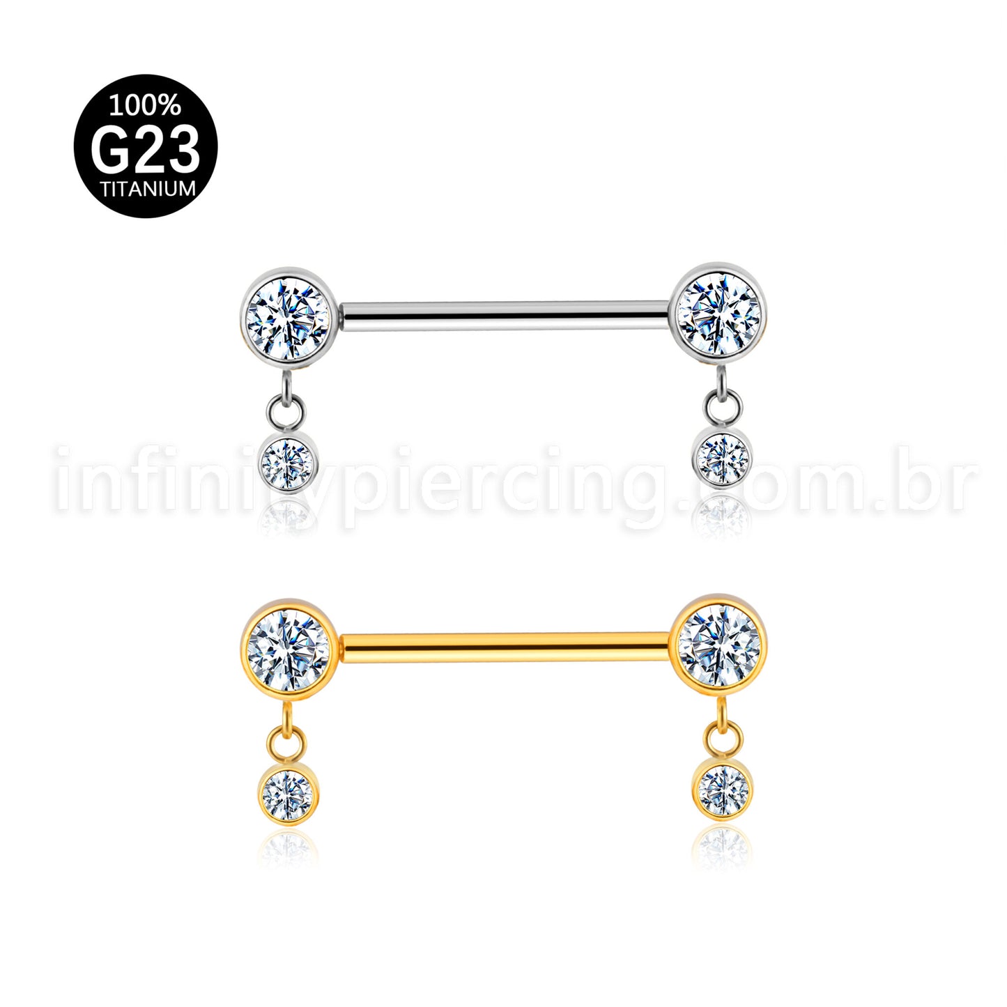 Piercing Barbell Titânio Com Pingentes