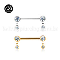 Piercing Barbell Titânio Com Pingentes