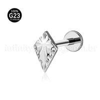 Piercing Labret Titânio Diamante Detalhado