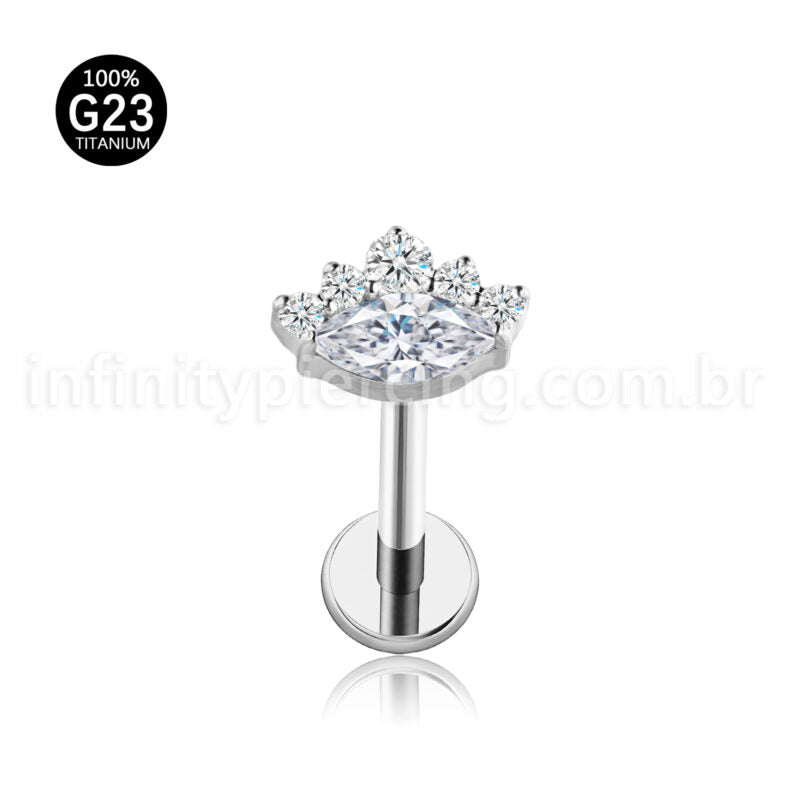 Piercing Labret Olho Titânio Zircônia
