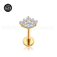 Piercing Labret Olho Titânio Zircônia