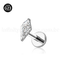 Piercing Labret Losango Titânio Zircônia