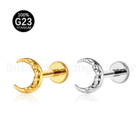 Piercing Labret Titânio Lua Detalhada