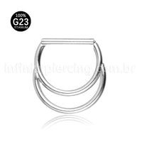 Piercing Meia Argola Titânio Dupla