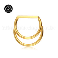 Piercing Meia Argola Titânio Dupla