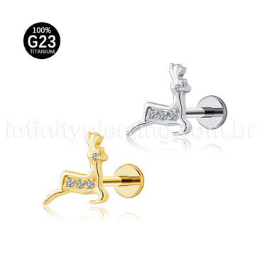Piercing Labret Titânio Alce