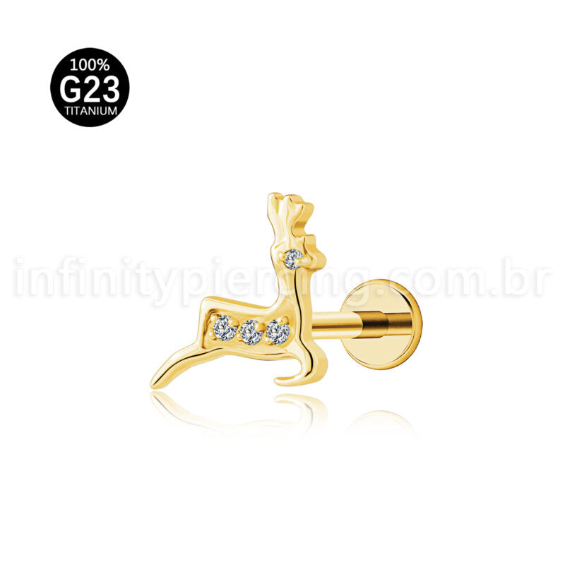 Piercing Labret Titânio Alce