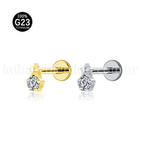 Piercing Labret Titânio Ponto De Luz Com Estrela