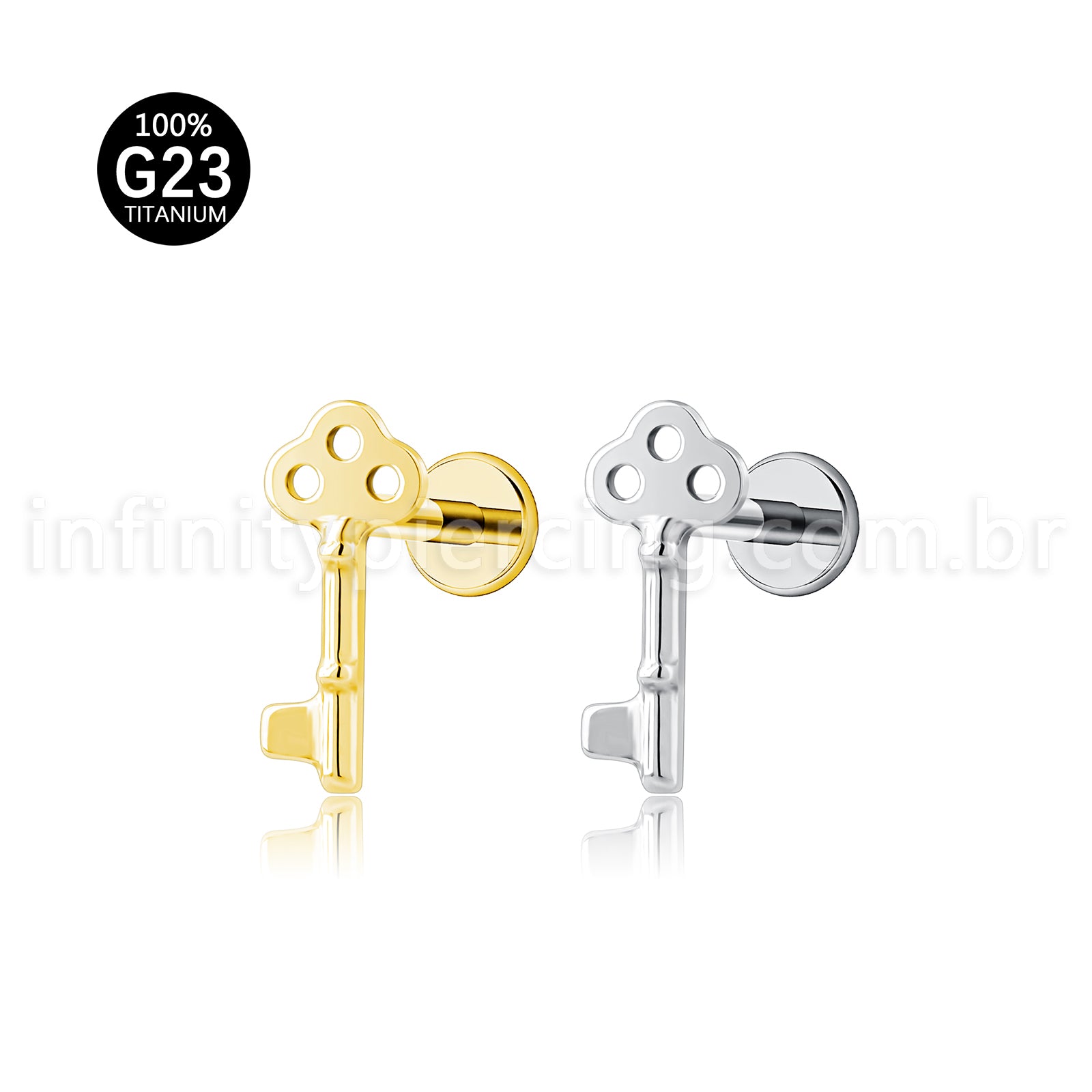Piercing Labret Titânio Chave