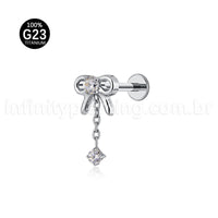 Piercing Labret Titânio Laço Com Pingente