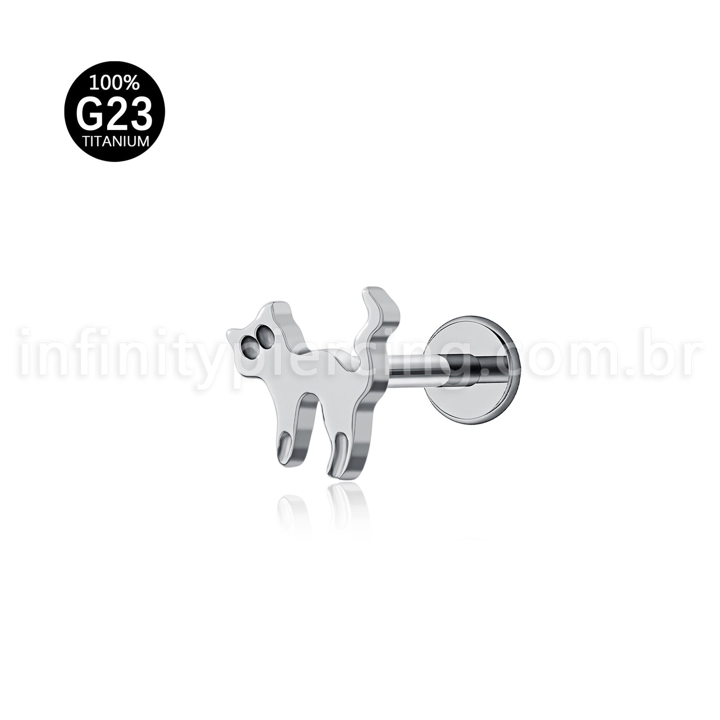 Piercing Labret Titânio Gato
