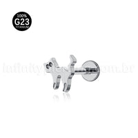 Piercing Labret Titânio Gato