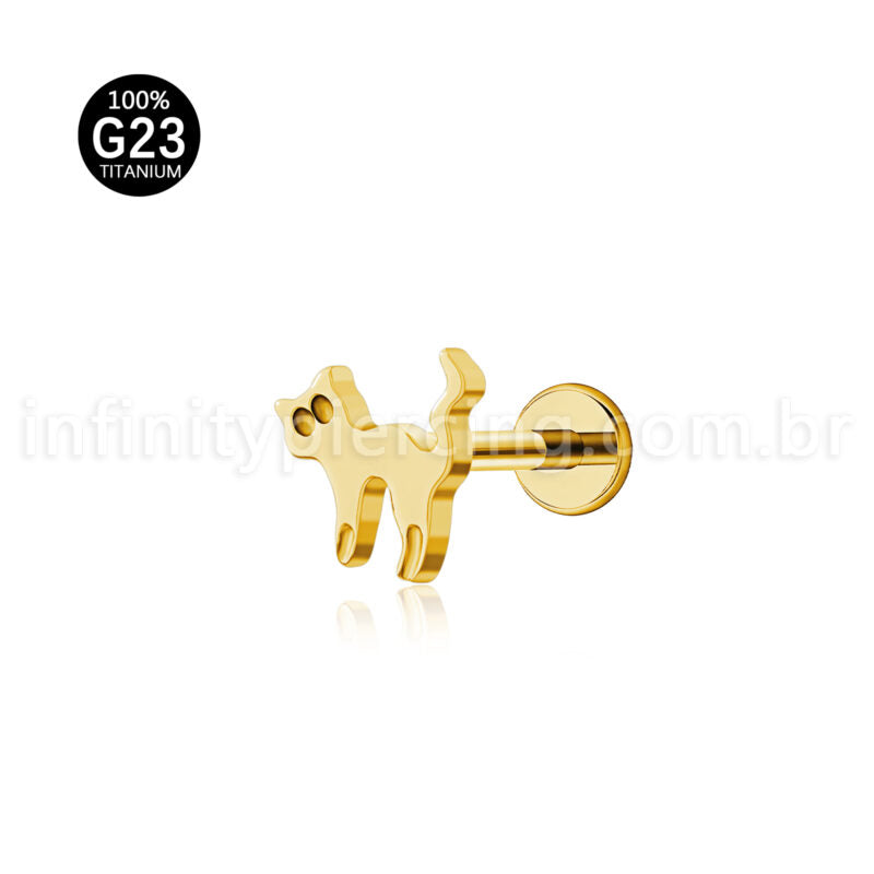 Piercing Labret Titânio Gato