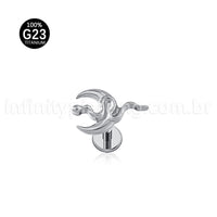 Piercing Labret Titânio Lua/Cobra