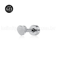 Brinco Titânio Coração Liso