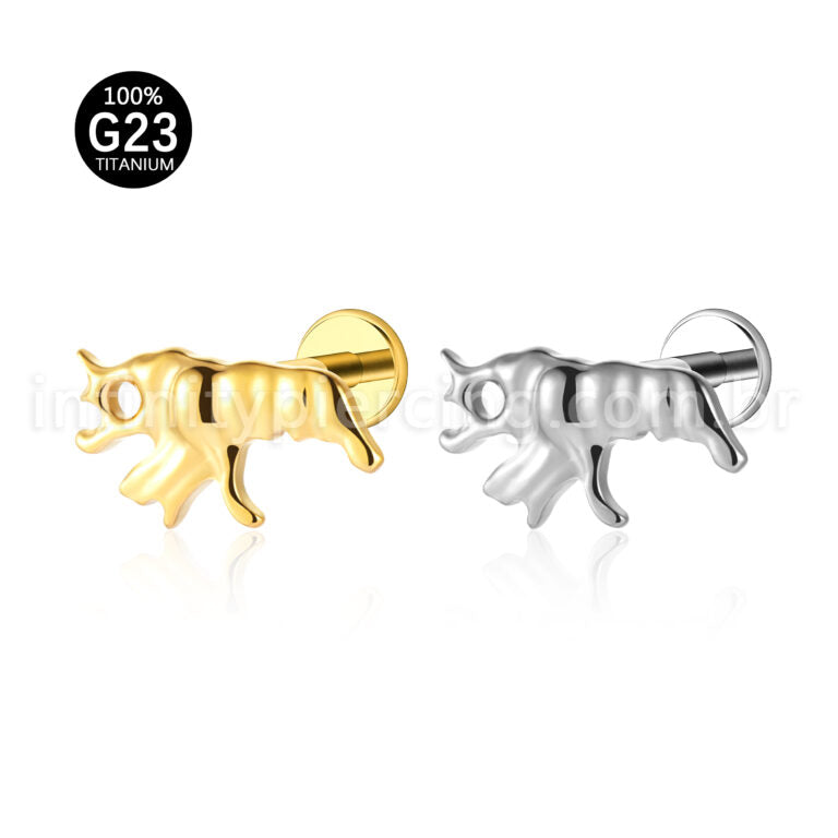 Piercing Labret Camarão Titânio Zircônia