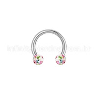 Piercing Ferradura Titânio Cristais Swarovski