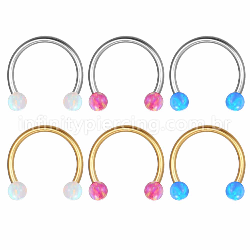 Piercing Ferradura Aço Cirúrgico Opala