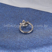 Piercing Argola Titânio Segmento Articulado 3 Zircônias Cravejada
