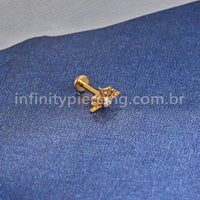 Piercing Labret Titânio Teia De Aranha Zircônia