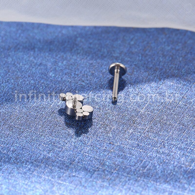 Piercing Labret Aço Cirúrgico Zircônias