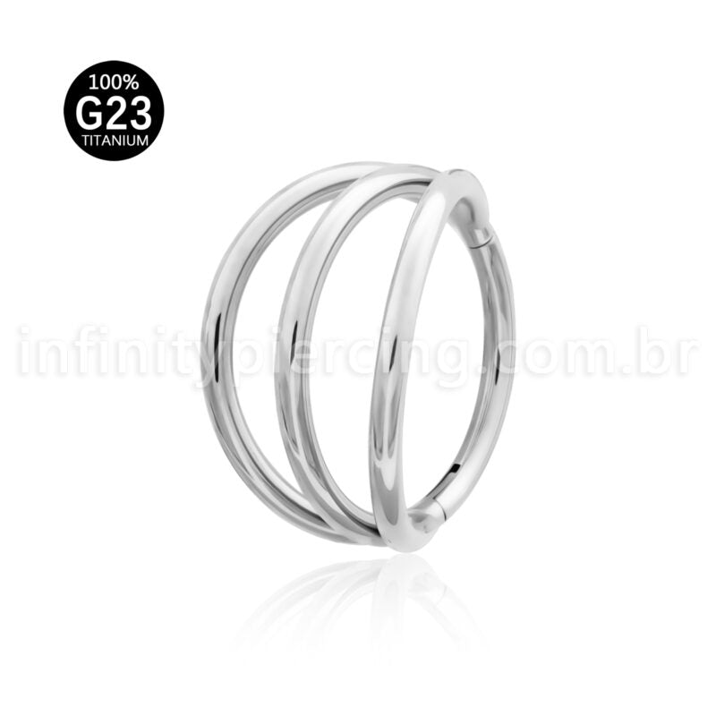 Piercing Argola Titânio Segmento Articulado 3 Fileiras