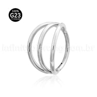 Piercing Argola Titânio Segmento Articulado 3 Fileiras