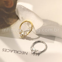 Piercing Argola Titânio Segmento Articulado Zircônias