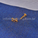 Piercing Labret Titânio Arco E Flecha
