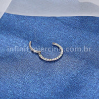 Piercing Argola Segmento Articulado Titânio Opala