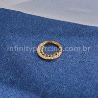 Piercing Argola Titânio Segemento Articulado Indiano Zircônia Cravejada