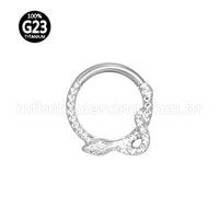 Piercing Argola Titânio Detalhes Cobra