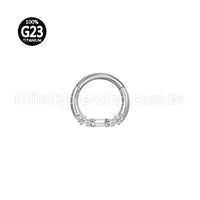 Piercing Argola Titânio Detalhes Zircônia Cravejada