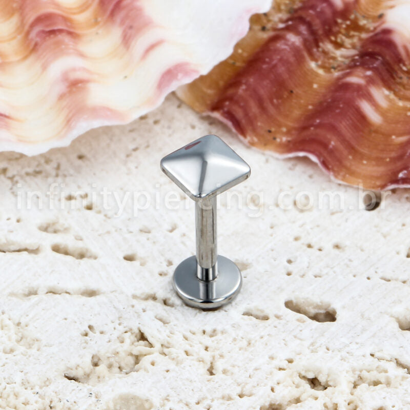 Piercing Labret Titânio Quadrado