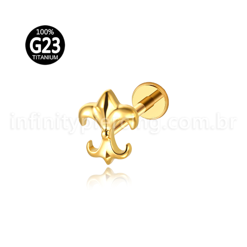 Piercing Labret Titânio Flor De Liz