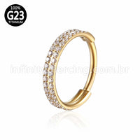 Piercing Argola Segmento Articulado Titânio Zircônia 2 Fileiras Lateral