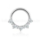 Piercing Argola Aço Cirúrgico Detalhe Zircônia