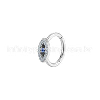 Piercing Argola Aço Cirúrgico Segmento Articulado Olho Zircônia Cravejada