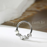 Piercing Argola Titânio Zircônia Cravejada