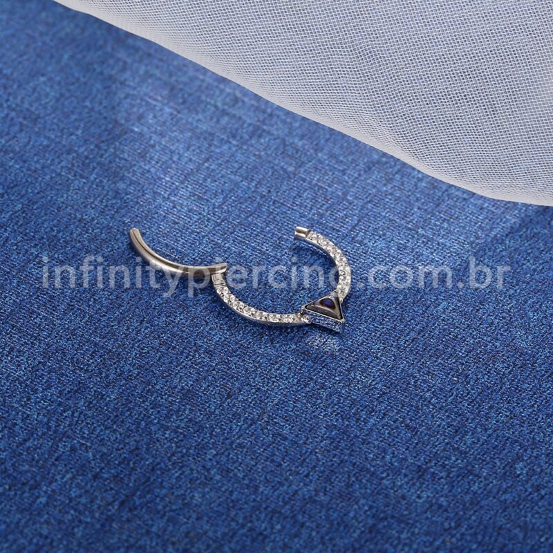 Piercing Argola Titânio Segmento Articulado Zircônia