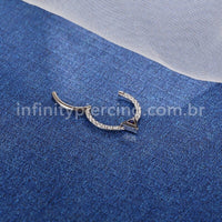 Piercing Argola Titânio Segmento Articulado Zircônia