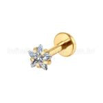 Piercing Labret Aço Cirúrgico Zircônia Estrela