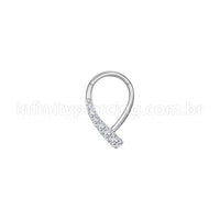 Piercing Argola Aço Cirúrgico Gota Com Zircônia