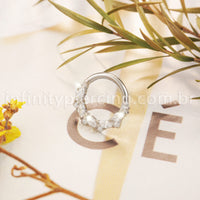 Piercing Argola Titânio Zircônia Cravejada Frontal