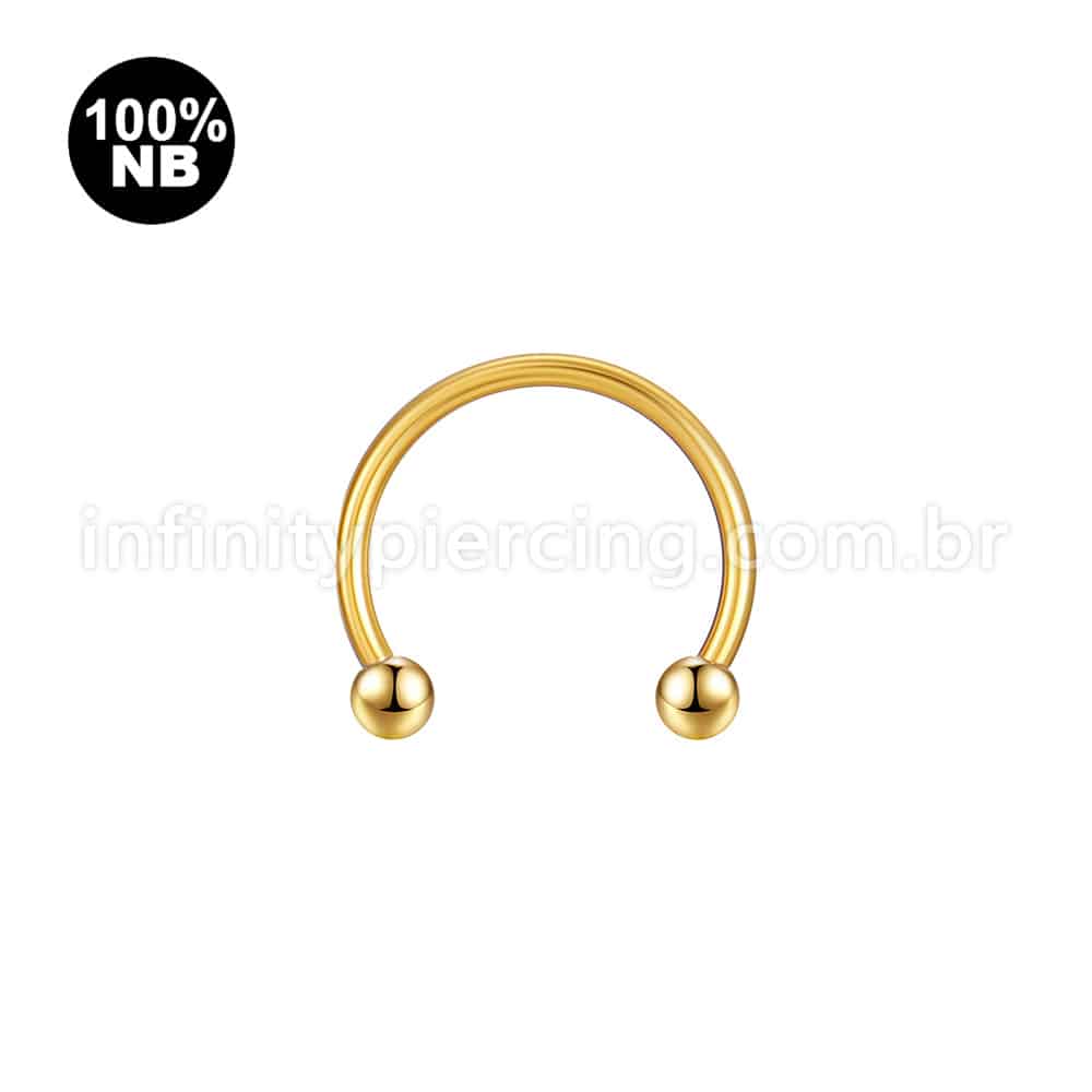 Piercing Ferradura Nióbio Rosca Externa