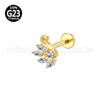 Piercing Labret Titânio Cisne Zircônia Cravejada