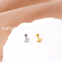 Piercing Labret Titânio Triangulo Zircônia